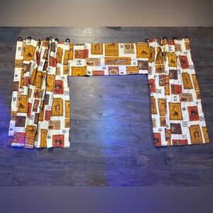 VINTAGE JCPenney Fashion Manor Orange and Brown Kitchen Curtains